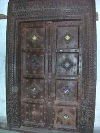 antque door with frame